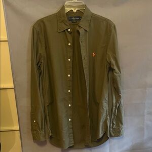 Ralph Lauren Men's Olive Button-Down Shirt